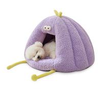 ALLSOPETS Cueva para Gatos Cama Tienda para Mascotas para Gatos y Perros Pequeños Cama Igloo para Perros con Cojín Desmontable y Lavable Nido Suave para Gatos y Cachorros (Púrpura Sueño, M)