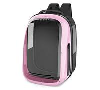ALLSOPETS Mochila para Gatos y Perros Pequeños hasta 7,5kg Mochila Transparente para Mascotas con Ventilación Plegable y Ligera para Viajes y Aventuras al Aire Libre Rosa