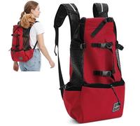 ALLSOPETS Mochila Perro, Mochila para Perros Ajustable, Rojo Gema, XL | Transportín Portátil para Perros Pequeños y Medianos, Mochila para Llevar Perros Cómoda para Paseos, Senderismo y Viajes