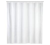 Allstar Cortina de ducha Zen blanco - lavable, con 12 anillos para cortina de ducha, Poliéster, 180 x 200 cm, Blanco