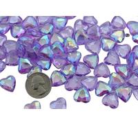 Allstarco 100 gemas de decoración de corazones de 16 mm, color morado y lila AB, revestimiento AB para decoración de mesa, decoración de boda, relleno de jarrones