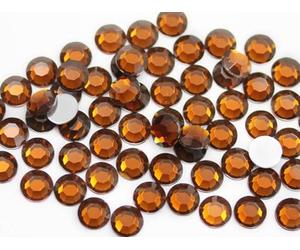 Allstarco 1000PCS 6mm SS30 Brown Smokey Topaz H113 Acrylic Flat Back Rhinestones for Jewelry Making and Face Painting Card Making Embelishments Plastic Crafts Gems