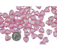 Allstarco 100PCS 16mm Pink Heart Decorating Gems AB Coating For Table Scatter Wedding Decorations Vase Fillers