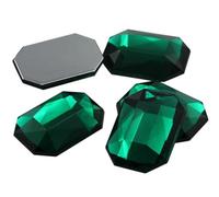 Allstarco 10X8mm Green Emerald A10 Flat Back Octagon Acrylic Rhinestones Plastic Gems Face Gems Jewelry Making Costume Jewels Cosplay Embelishments Crafts - 70 Pieces