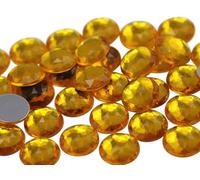 Allstarco 15mm Flat Back Round Acrylic Rhinestones Plastic Gems for Jewelry Making Costume Jewels Cosplay Embelishments - 40 Pieces (Gold Topaz A02)