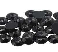 Allstarco 15mm Flat Back Round Acrylic Rhinestones Plastic Gems for Jewelry Making Costume Jewels Cosplay Embelishments - 40 Pieces (Black Jet .JT)