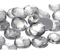 Allstarco 15mm Flat Back Round Acrylic Rhinestones Plastic Gems for Jewelry Making Costume Jewels Cosplay Embelishments - 40 Pieces (Crystal Clear A01)