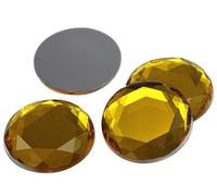 Allstarco 30mm Gold Topaz H107 Flat Back Acrylic Rhinestones Cosplay Plastic Gems Embelishments Jewelry Making Crafts Scrapbooking Costume Jewels - 6 Pieces