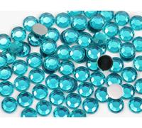 Allstarco 500PCS 8mm SS40 Blue Zircon .BZ Acrylic Flat Back Rhinestones for Jewelry Making and Face Painting Card Making Embelishments Plastic Gems