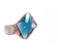 Allstarco 67x48mm Flat Back Extra Large Diamond Cosplay Gems Acrylic Big Rhinestones Plastic Jewels For Crafts Embelishments - 2 Pieces (Blue Aqua H122)