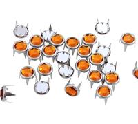Allstarco 9mm Orange Hyacinth CH08 Bedazzler Refills Rhinestones Preset Gemagic Studs Nailheads in Rims For Garment Embelishments Leatherwork DIY Crafts Decorate Shoes, Belts, tee Size 40-50 Pieces