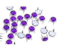 Allstarco 9mm Purple Amethyst CH05 Bedazzler Refills Rhinestones Preset Gemagic Studs Nailheads in Rims For Garment Embelishments Leatherwork DIY Crafts Decorate Shoes, Belts, tee Size 40-50 Pieces