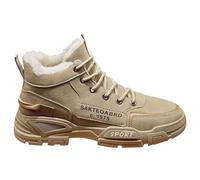 Alltags Ultra-Bequemer BarfußSchuhe Rutschfest Winterstiefel Winter Warm GefüTtert Winterschuhe Mode Hohe SchnüRschuhe Outdoor Leicht Workout Freizeitschuhe üBergangs Unisex Schuhe, caqui, 41 EU