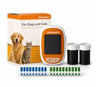 ALLTEST VECHECK GO Medidor de Glucosa y Cetonas para Perros y Gatos con 10 Tiras de Glucosa y 10 Tiras de Cetonas Incluidas Monitor de Control para Mascotas Caninas y Felinas Test Rápido en Sangre