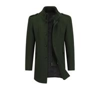 Allthemen Abrigo de invierno de lana para hombre con cuello alto Chaqueta corta de invierno Slim Fit Gabardina forrada informal
