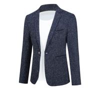 Allthemen Blazer para Hombre diseño Ajustado con botón de veston Chaqueta de Traje Elegante Formal para Bodas Negocios y veladas 38# Azul 3XL