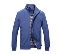 Allthemen Chaqueta de hombre con cuello alto chaqueta de entretiempo chaqueta deportiva de ocio de otoño chaqueta bomber Jeans Azules L
