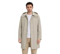 Allthemen Hombre Gabardina Larga Color Liso Trench Solapas con Sombrero Corte Regular para Negocios Informales, Beige Gris, M