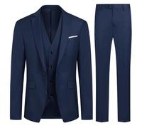 Allthemen Trajes para Hombre 3 Piezas Slim Fit Boda Esmoquin Formal Un botón Cerrar Blazers Chaqueta Chaleco Pantalones Armada Militar XXL