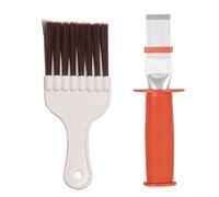 Allthingstore 2 piezas de acero inoxidable aire acondicionado aleta peine conjunto metal condensador bobina cepillo de limpieza herramienta para unidad de CA radiador intercambiador de calor