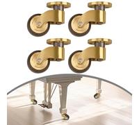 Allthingstore 4 ruedas de latón con rotación de 360 grados, rodamientos silenciosos, ruedas resistentes para sofás, mesas de café y muebles pequeños con construcción