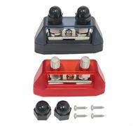 Allthingstore Bloque de distribución de energía de barra de bus de doble perno 12-48 V 250 A con cubierta protectora para coche, barco, RV, aplicaciones marinas y solares, 2 unidades (10 mm)