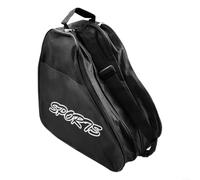 Allthingstore Bolsa de transporte para patinaje sobre hielo y patinaje sobre ruedas con diseño de tres capas, tela Oxford, correa de hombro ajustable, para hombres y mujeres, azul (negro)
