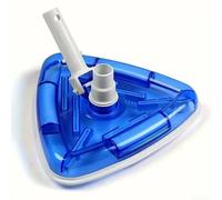 Allthingstore Cabezal de aspiradora triangular con peso para piscina con cerdas suaves, limpiador de succión transparente para esquinas, se adapta a mangueras de 1.5 pulgadas y postes estándar