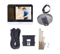 Allthingstore Cámara mirilla WiFi 1080P con pantalla de 4 3 pulgadas y detección de movimiento PIR para monitoreo de seguridad en el hogar