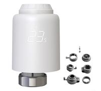 Allthingstore Controlador de temperatura termostático inteligente WiFi con pantalla LCD y anticalcificación para calefacción del hogar compatible con la mayoría de radiadores