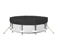 Allthingstore Cubierta redonda para piscinas sobre el suelo con cordón y tela protectora de clavos para mantener la piscina limpia y minimizar la evaporación (10 pies)