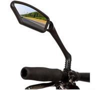 Allthingstore Espejo retrovisor ajustable para bicicleta con vidrio de acero inoxidable, espejo de manillar de gran angular para bicicleta de montaña y scooter eléctrico, instalación sin herramientas