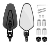Allthingstore Espejo retrovisor de aluminio de estilo retro para manillar de scooter eléctrico y motocicleta con cobertura de gran angular y revestimiento antirreflejos (A)