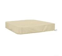 Allthingstore Funda cuadrada para arenero de jardín, cubierta protectora con borde elástico, impermeable, material 190T, color beige, varios tamaños (200 x 200 x 20 cm)