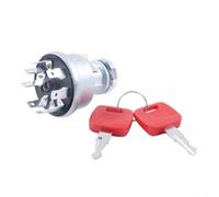 Allthingstore Interruptor de encendido para tractores RE61717 RE45963, compatible con tractores 6400 6506 9300T 9320, pieza de repuesto de metal de plástico rojo plateado con 2 llaves