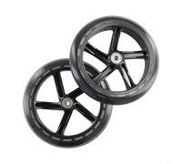 Allthingstore Juego de 2 ruedas silenciosas de poliuretano adecuadas para patines, carros, carros, carritos de la compra, sillas de ruedas con rodamientos de larga duración (180 mm x 30 mm translúcido