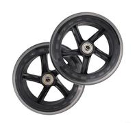 Allthingstore Juego de 2 ruedas silenciosas de poliuretano adecuadas para patines, carros, carros, carritos de la compra, sillas de ruedas con rodamientos de larga duración (145 mm x 30 mm, negro)