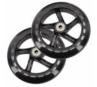 Allthingstore Juego de 2 ruedas silenciosas de poliuretano adecuadas para patines, carros, carros, carritos de la compra, sillas de ruedas con rodamientos de larga duración (145 mm x 30 mm translúcido