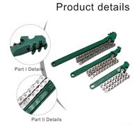 Allthingstore Juego de 3 llaves de cadena ajustables para diámetro de tubo de 1 5 8 pulgadas, adecuadas para reparación de automóviles y aplicaciones de fontanería, fabricadas con acero al carbono