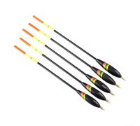 Allthingstore Juego de boya de madera flotante de pesca 5pcs con diseño hueco ligero para mejorar la sensibilidad para varios tipos de pesca gruesa