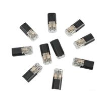 Allthingstore Kit de conector de cable de cable de coche de 2 pines, bloque de terminales de abrazadera rápida para cableado eléctrico automotriz, carcasa de plástico, negro, paquete de 10