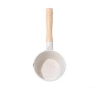 Allthingstore Maifan Stone - Wok antiadherente de 25,5 cm, a prueba de salpicaduras con mango de madera para freír, cocinar al vapor y saltear en todas las estufas, color negro (blanco)
