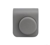Allthingstore Práctico diseño de piel sintética para cámara Instax Mini 41 con correa de hombro ajustable y solapa de acceso rápido, como lo muestra la imagen, gris