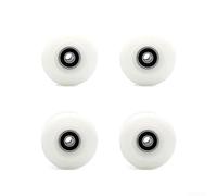 Allthingstore Ruedas de patinaje de 55 x 32 mm, ruedas de doble fila de poliuretano 80A con rodamientos para patines cuádruples y patinetas, paquete de 4 patines de calle (blanco)