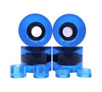 Allthingstore Ruedas de poliuretano para monopatín de 60 x 45 mm, 78 A, ruedas de crucero callejero que absorben los golpes para tablas de doble balancín, paquete de 4 unidades de paseo suave (azul