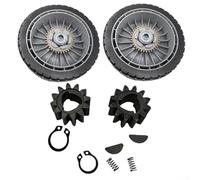 Allthingstore Ruedas para cortacésped compatibles con Honda HRR216 HRS216 HRT216 de 8 pulgadas de diámetro, 2 pulgadas de ancho, juego delantero y trasero con kit de engranajes de transmisión 42661