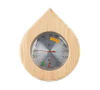 Allthingstore Termómetro e higrómetro de madera para sauna con diseño montado en la pared, construcción resistente al calor, temperatura de 20-120 °C y control de humedad del 10-100%