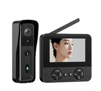 Allthingstore Timbre inalámbrico de video inteligente con pantalla de 4.3 pulgadas, intercomunicador dúplex bidireccional, 2.4G de largo alcance, instantánea de movimiento y grabación (negro)