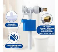 Allthingstore Válvula de llenado de cisterna de inodoro ajustable con conexión de latón para modelos Geberit y tanques compatibles, apta para inodoros de plástico y porcelana