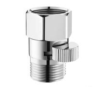 Allthingstore Válvula de parada de interruptor rápido de ducha de mano, control de flujo de agua, regulador G conector estándar de 1,27 cm, mango de palanca suave de latón con acabado cromado